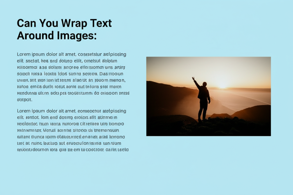 Generate a high-quality, relevant image prompt for an article about: Can You Wrap Text Around Images