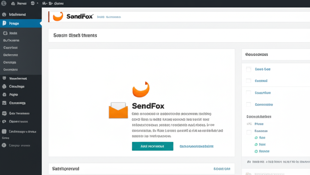 Generate a high-quality, relevant image prompt for an article about: SendFox WordPress: Essential In