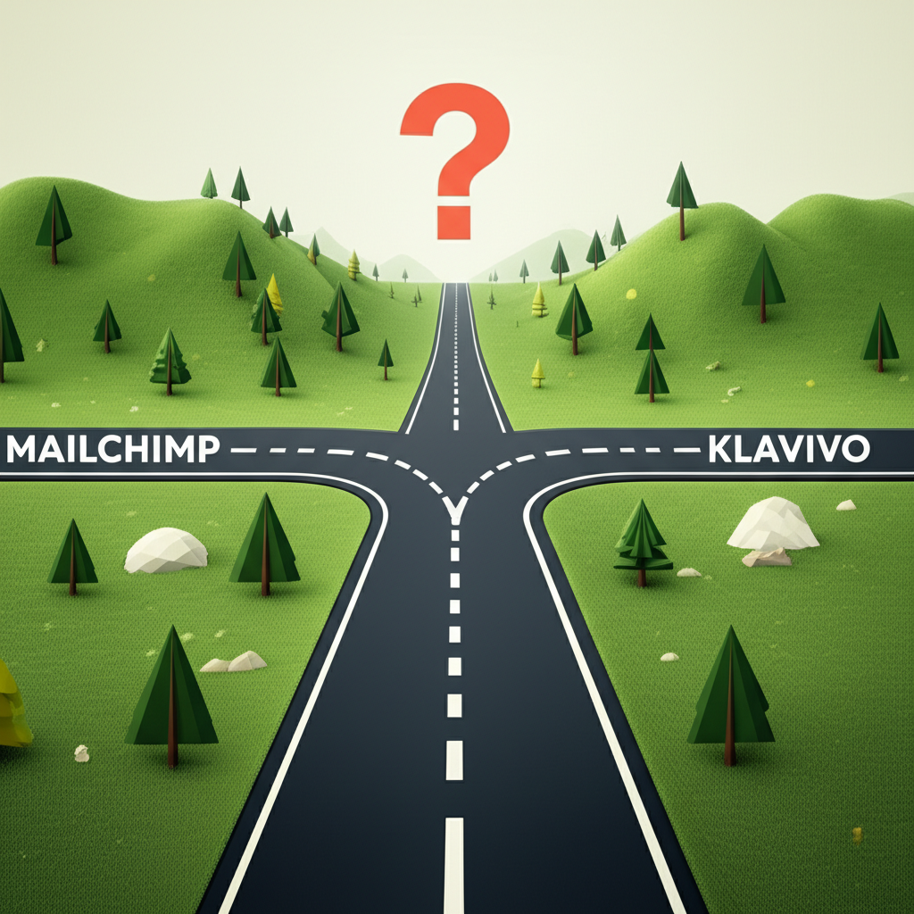 Generate a high-quality, relevant image prompt for an article about: Mailchimp vs Klaviyo: Ultimate