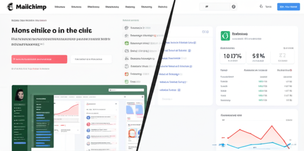 Generate a high-quality, relevant image prompt for an article about: Mailchimp vs Omnisend: Ultimate