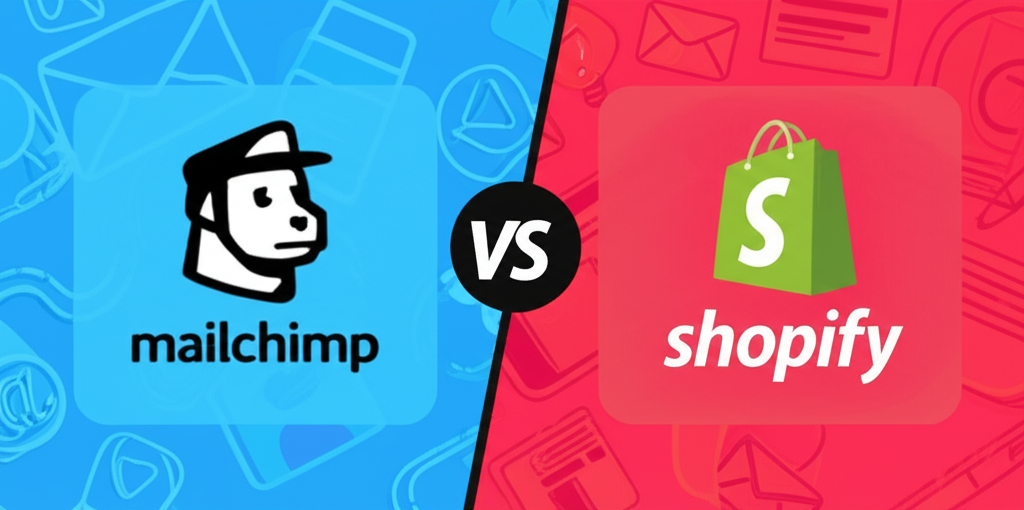 Generate a high-quality, relevant image prompt for an article about: Mailchimp vs Shopify Email: Ult
