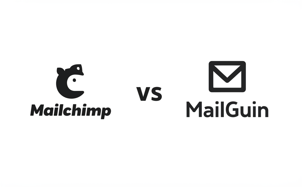 Generate a high-quality, relevant image prompt for an article about: Mailchimp vs Mailgun: Ultimate