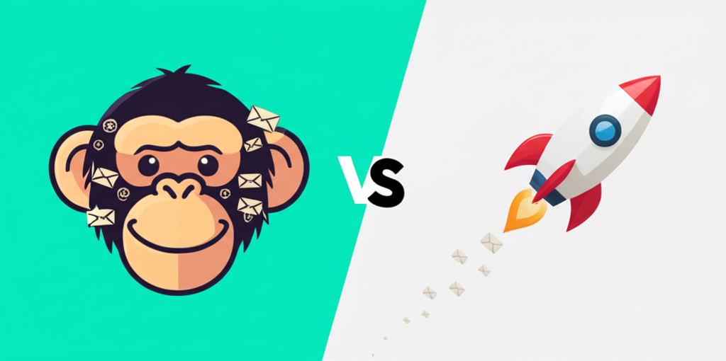 Generate a high-quality, relevant image prompt for an article about: Mailchimp vs Mailjet: Essential