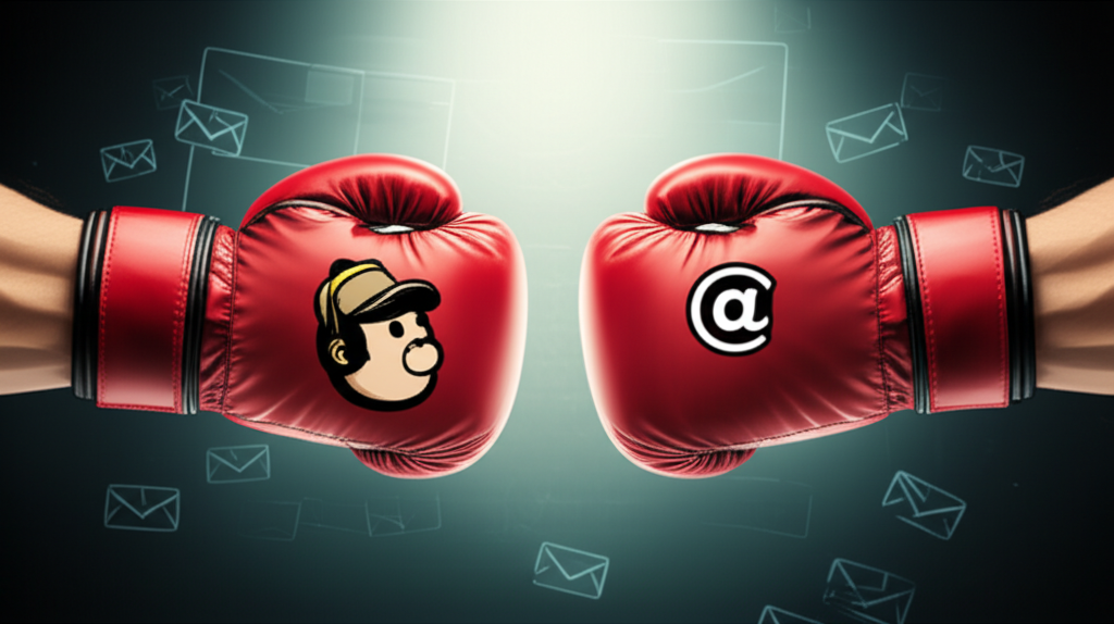 Generate a high-quality, relevant image prompt for an article about: Mailchimp vs iContact: Ultimate