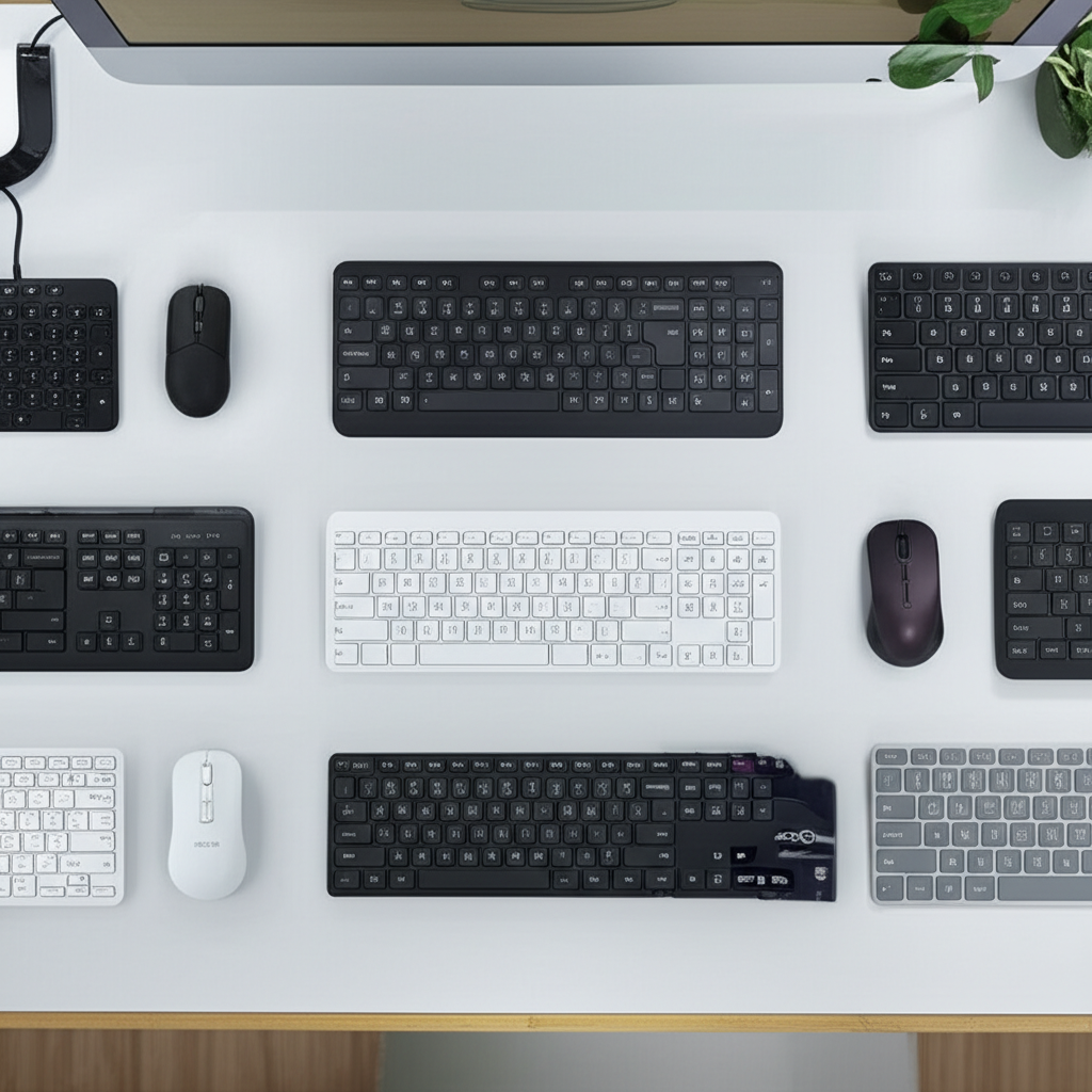 Generate a high-quality, relevant image prompt for an article about: 10 Best Keyboard and Mouse Wire