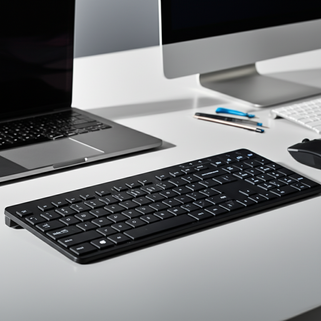 Generate a high-quality, relevant image prompt for an article about: 10 Best Wireless Computer Keybo