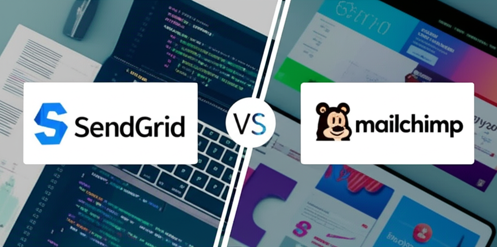 Generate a high-quality, relevant image prompt for an article about: SendGrid vs Mailchimp Reddit: E