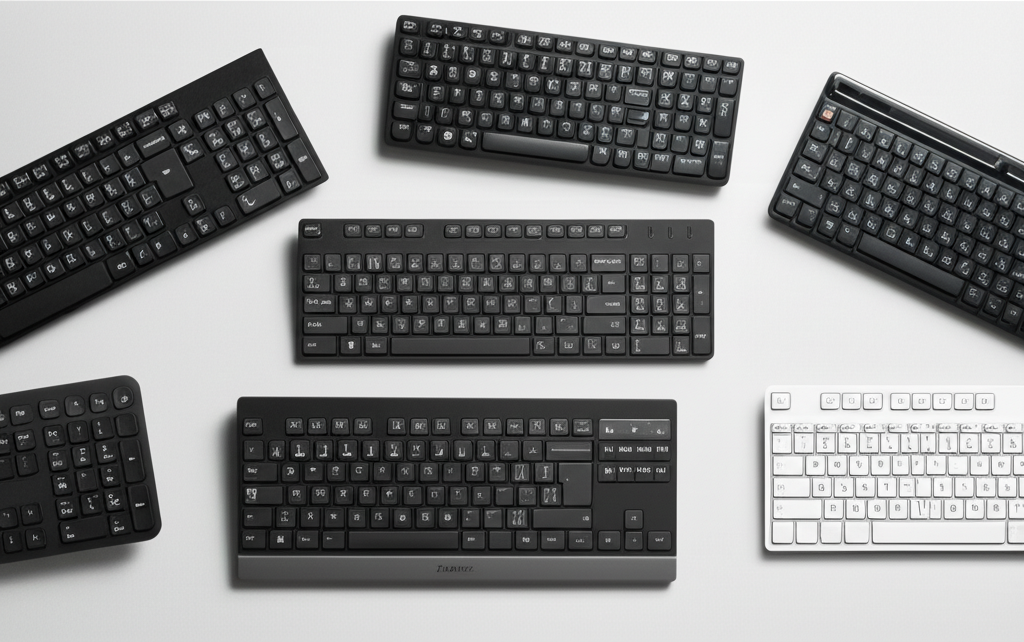 Generate a high-quality, relevant image prompt for an article about: 10 The Best Wireless Keyboard: